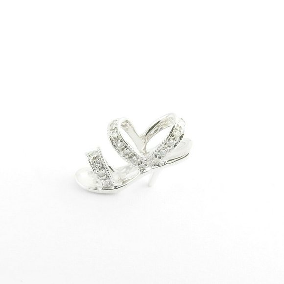 10K White Gold Diamond Sandal Charm - Picture 2 of 9